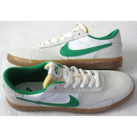 Nike Men's SB Heritage Vulc Skate Shoes Summit White Lucky Green Sizes NIB - Picture 1 of 5